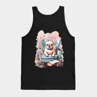 Whimsical French Bulldog Reading Nook Tank Top